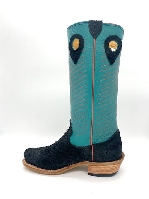 Fenoglio Black Twisted Roughout with Turquoise Boot
