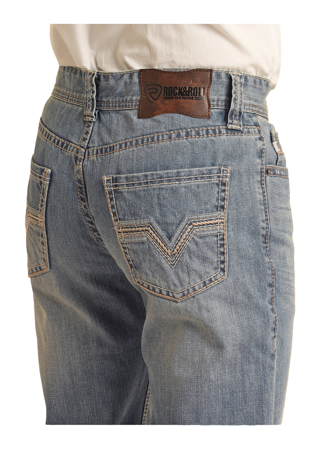 Rock and Roll Men's Double Barrel Medium Vintage Relaxed Stretch Jean