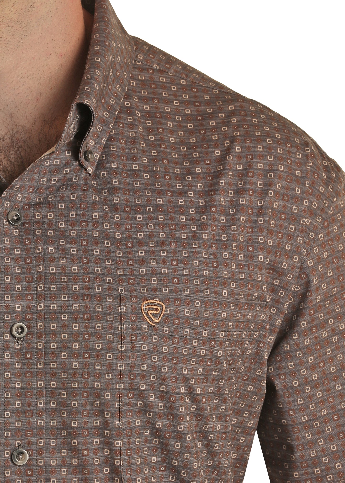 Rock and Roll Ditsy Geo Print Button Down Shirt