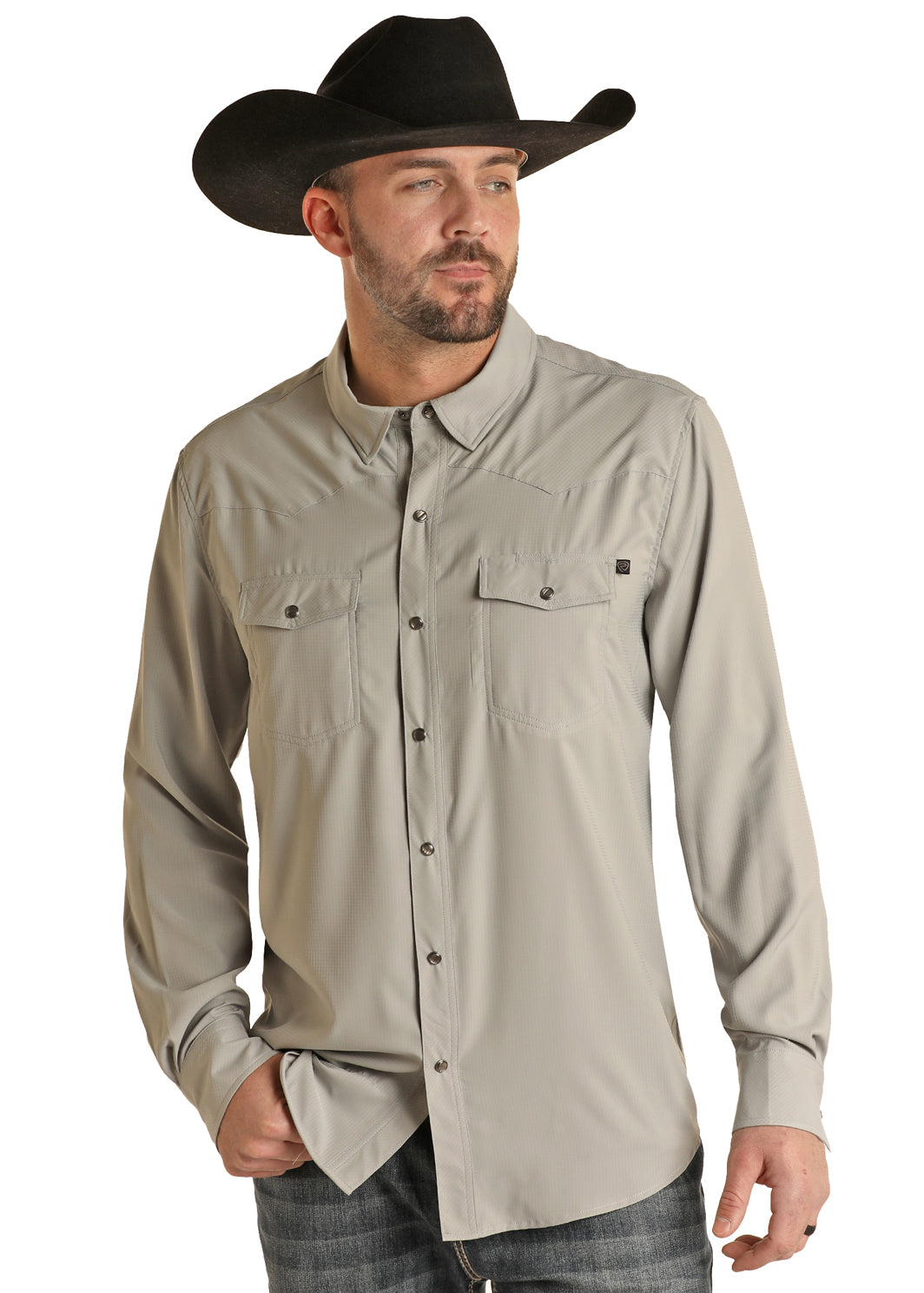 Rock and Roll Tek Long Sleeve Ripstop Shirt in Grey