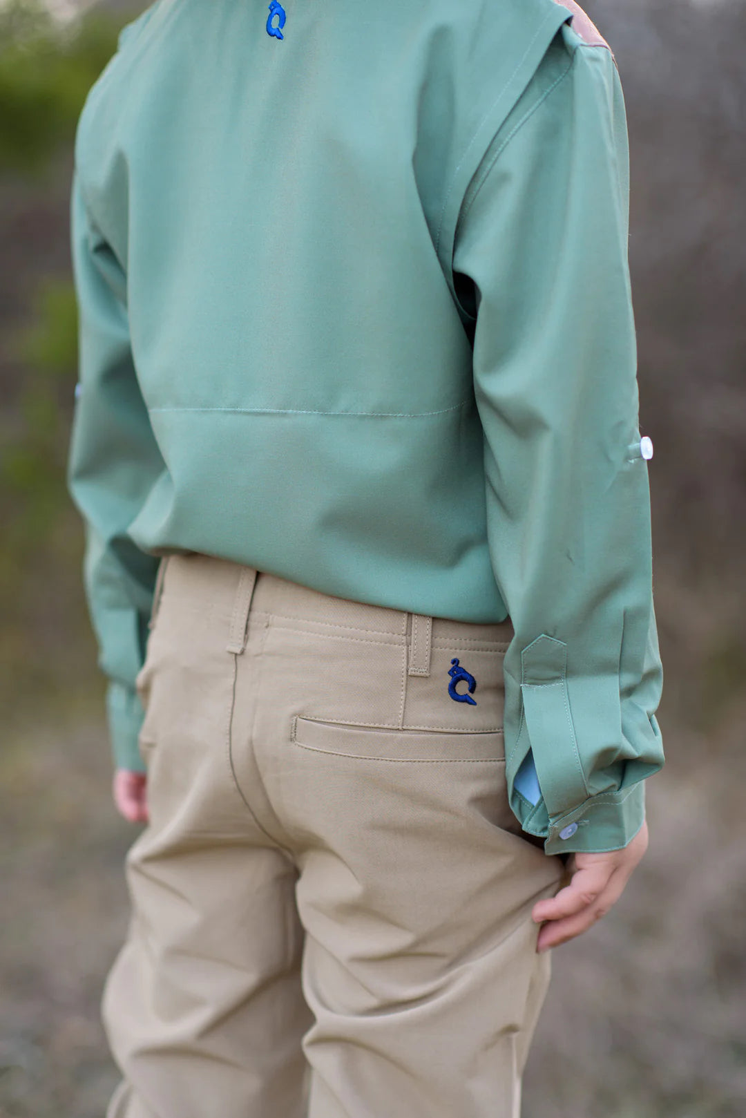 Sage Green and Khaki Long Sleeve Shirt