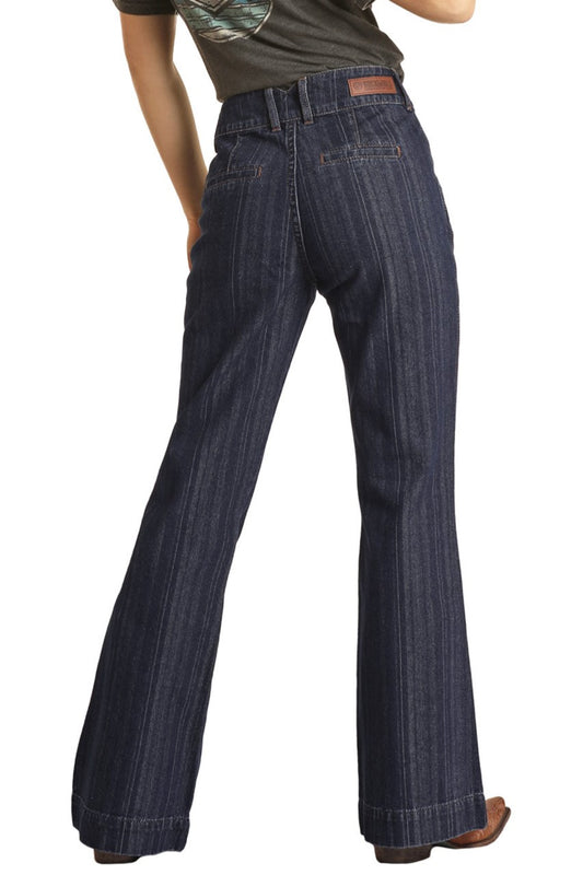 Rock and Roll Jacquard High Rise Trouser Jeans
