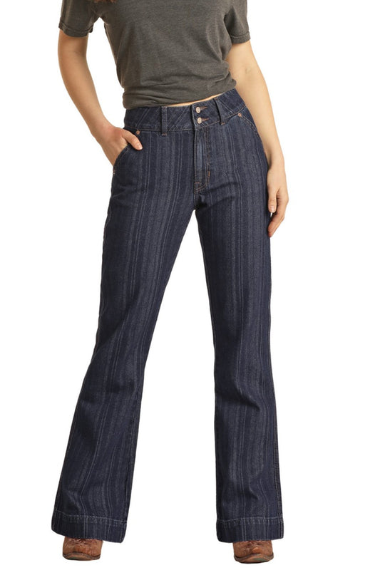 Rock and Roll Jacquard High Rise Trouser Jeans