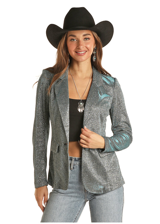 Rock and Roll Teal Iridescent Blazer