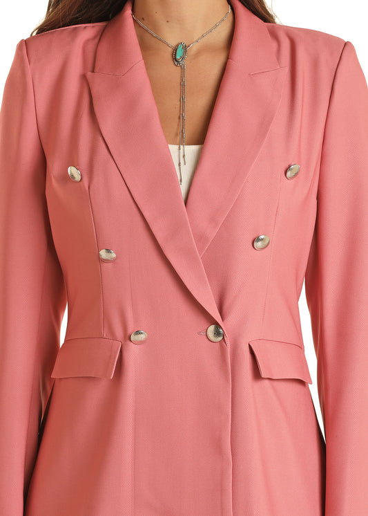 Rock and Roll Rose Mauve Solid Blazer
