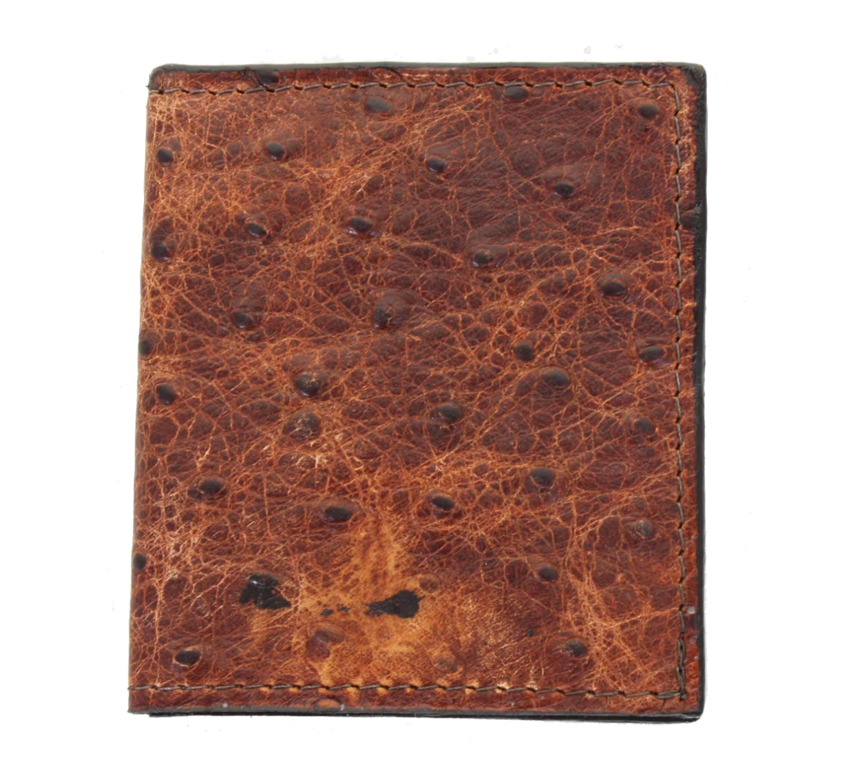 Double J Vintage Ostrich Print Credit Card Wallet