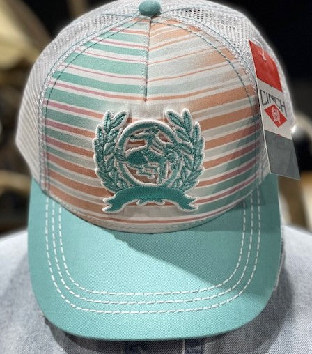 Cinch Turquoise Stripe Trucker Cap