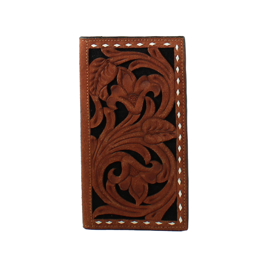 3D Rodeo Floral Filigree Brown Wallet