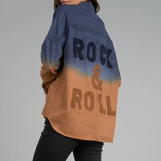 Womens Button up Destressed Rock & Roll Jacket