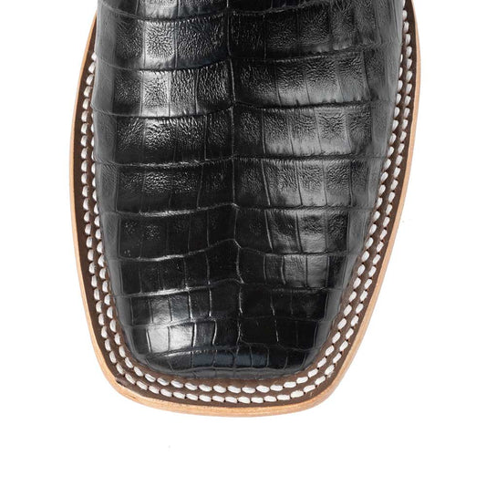 Macie Bean Black Caiman Belly Boot