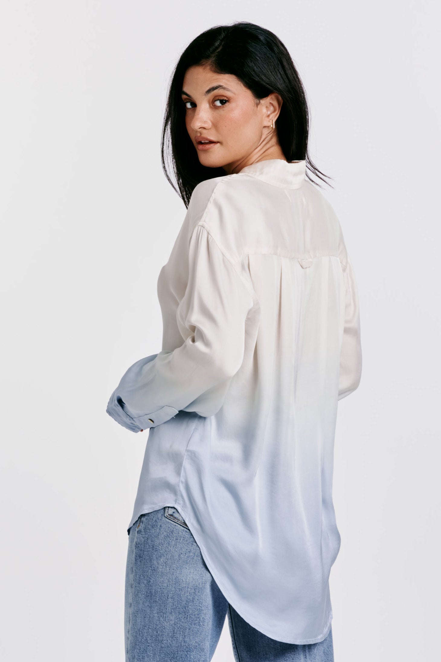 Dear John Lola Oversized Waterfall Blue Ombre Shirt