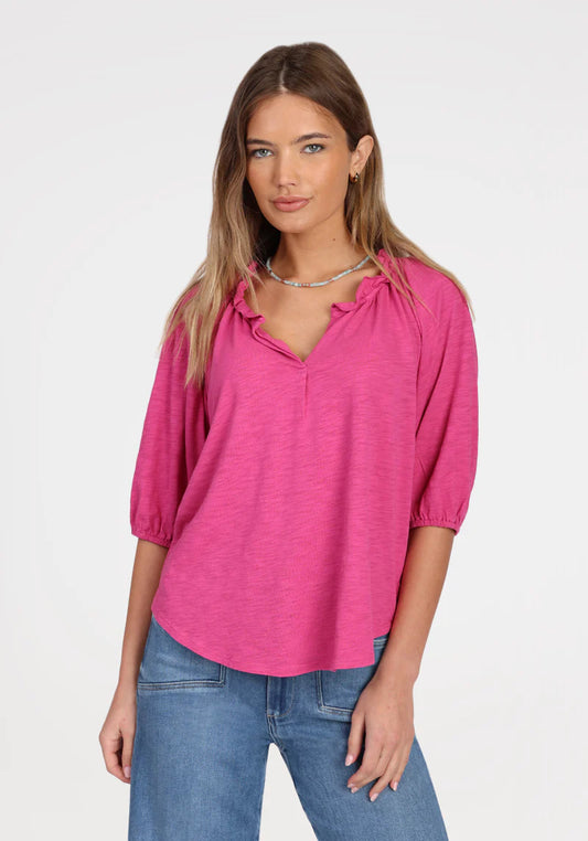 Dylan Puff Sleeve Pink Top