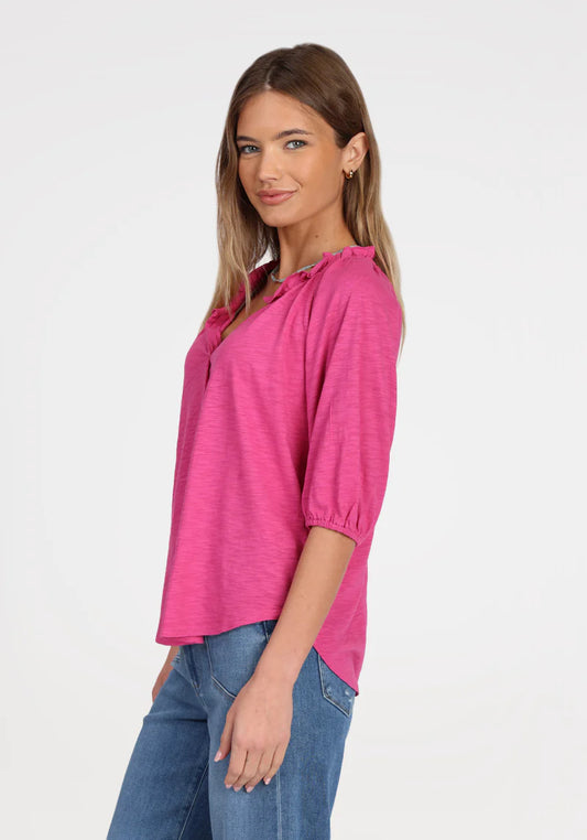 Dylan Puff Sleeve Pink Top
