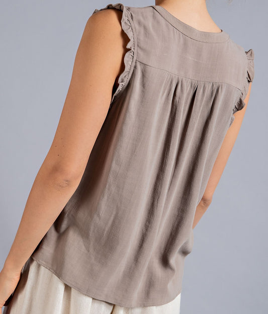 Womens Sleeveless Woven Top