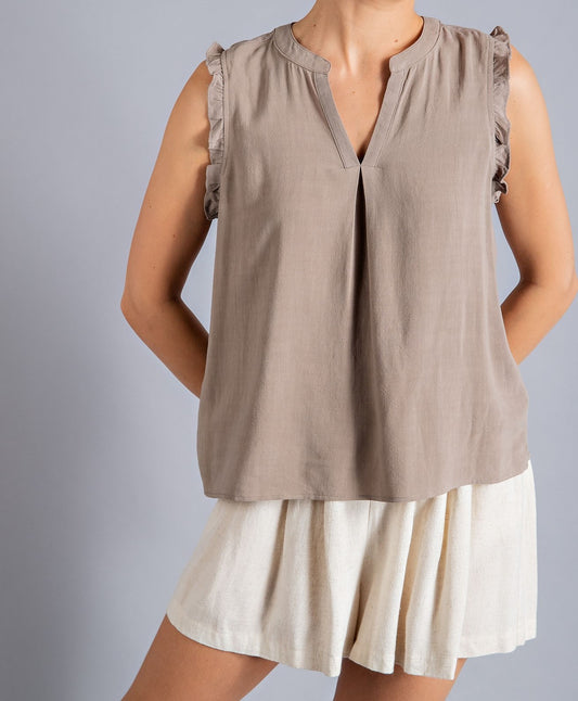Womens Sleeveless Woven Top