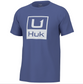 Huk Stacked Logo Tee Wedgewood 2X