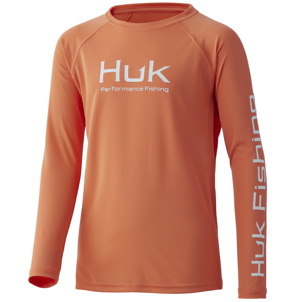 Huk Youth Long Sleeve Pursuit Shirt Fresh Salmon YXS
