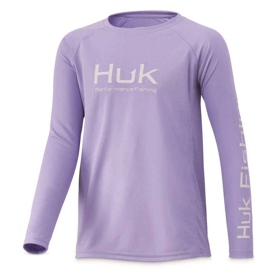 Huk Youth Long Sleeve Pursuit Shirt Lavender YXS