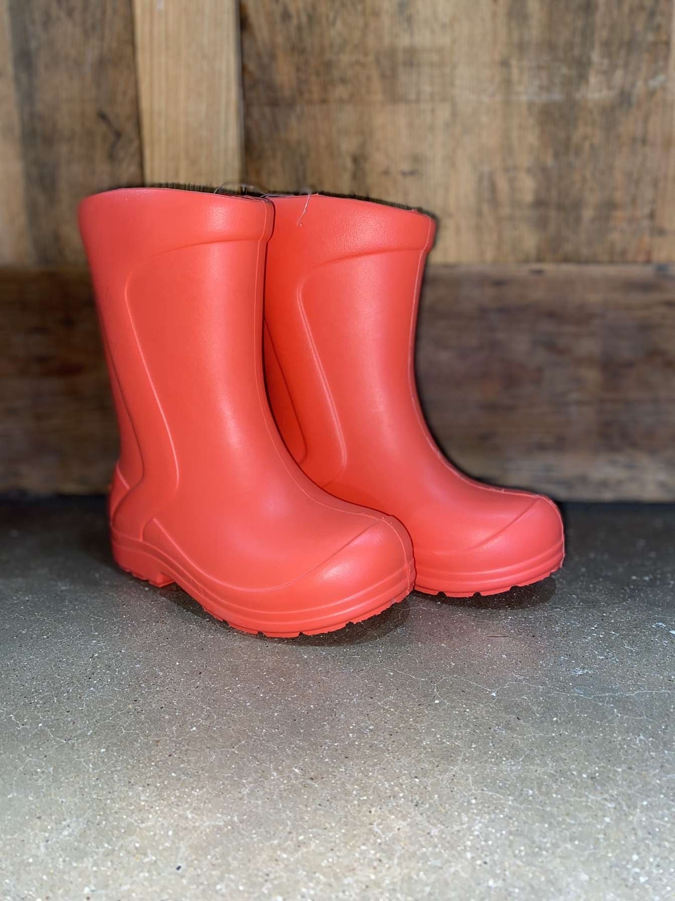 Youth Crimson Red Rubber Boot