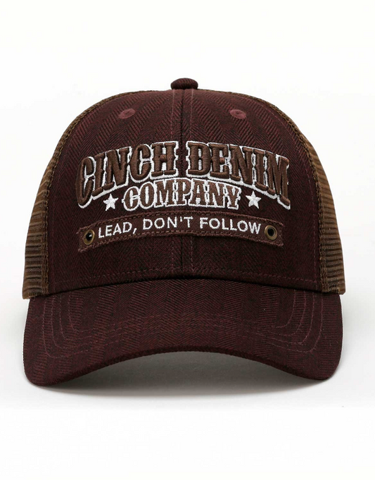 Cinch Mens "Lead Don't Follow" Trucker Purple Cap