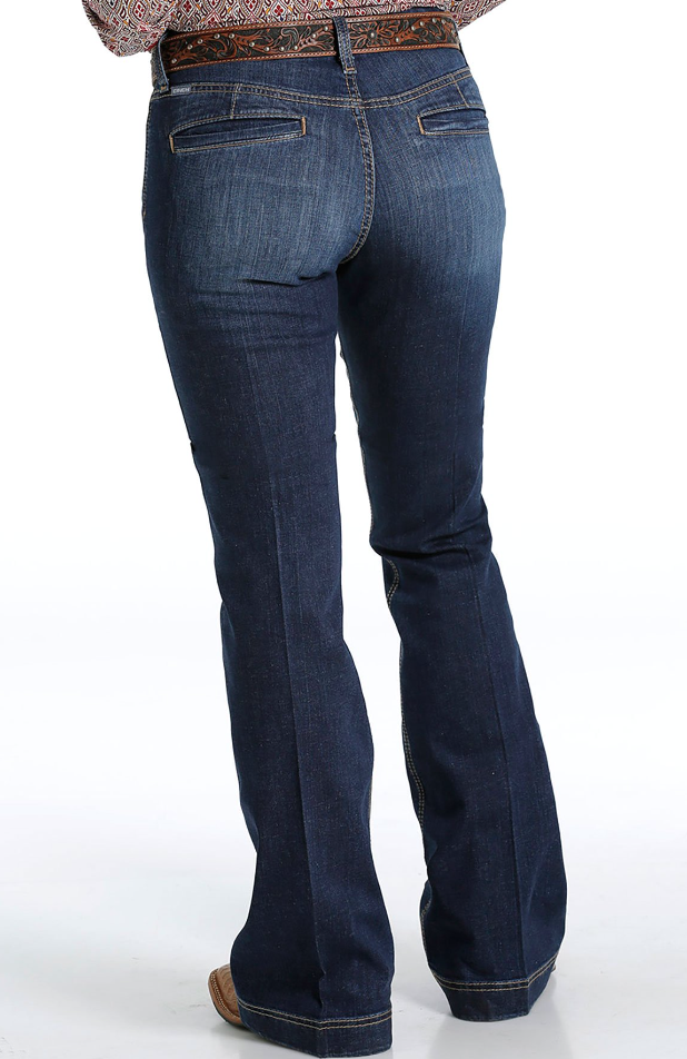 Cinch Womens Slim Fit Lynden Dark Stonewash Trouser Jean
