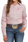 Cinch Womens Red & White Pin-Stripe Western Shirt