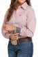 Cinch Womens Red & White Pin-Stripe Western Shirt