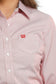 Cinch Womens Red & White Pin-Stripe Western Shirt