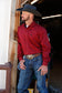 Mens LS Solid Red Shirt