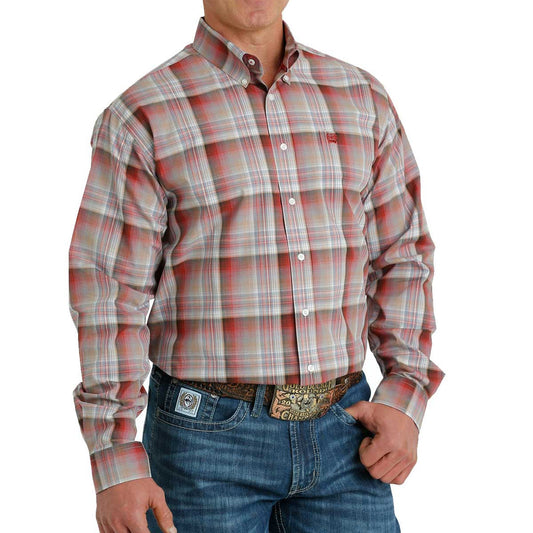 Cinch Men's Denver Plaid Button Down Long Sleeve Shirt