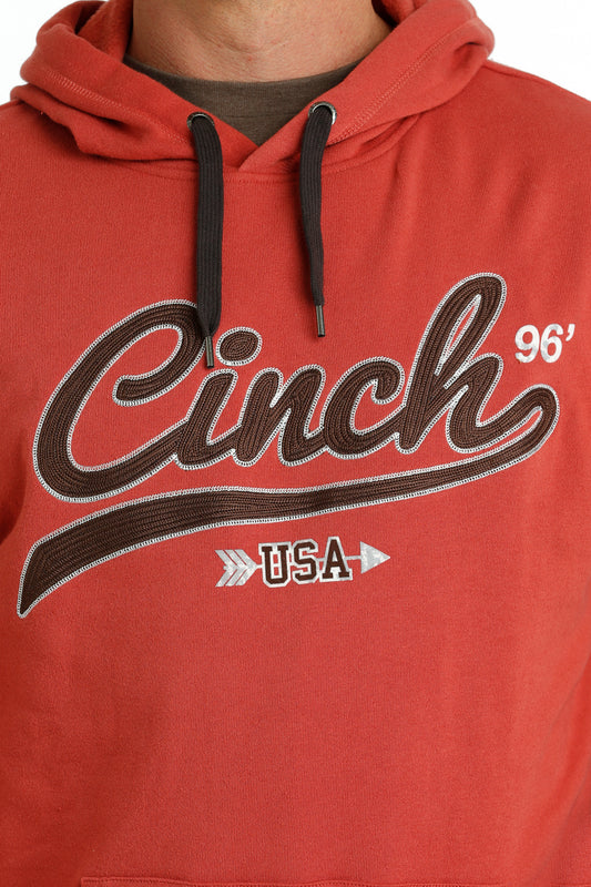 Cinch Logo Pullover Hoodie in Red