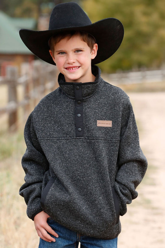 Cinch Boy's Knit Pullover Sweater in Charcoal