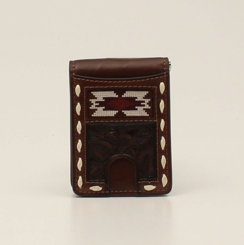 Nocona Southwest Buck Lacing Bifold Money Clip