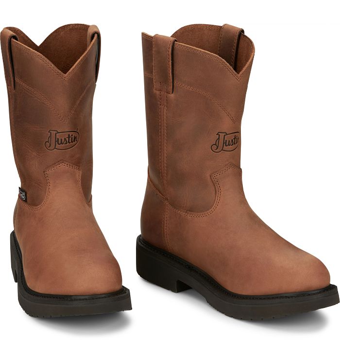 Justin Round-Up 10" Round Toe in Aged Bark Brown Boot