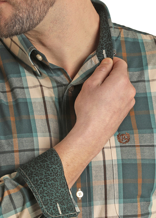 Panhandle Evergreen Plaid Button Down Shirt