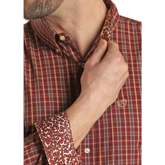 Panhandle Men's Plaid Scarlet Shirt