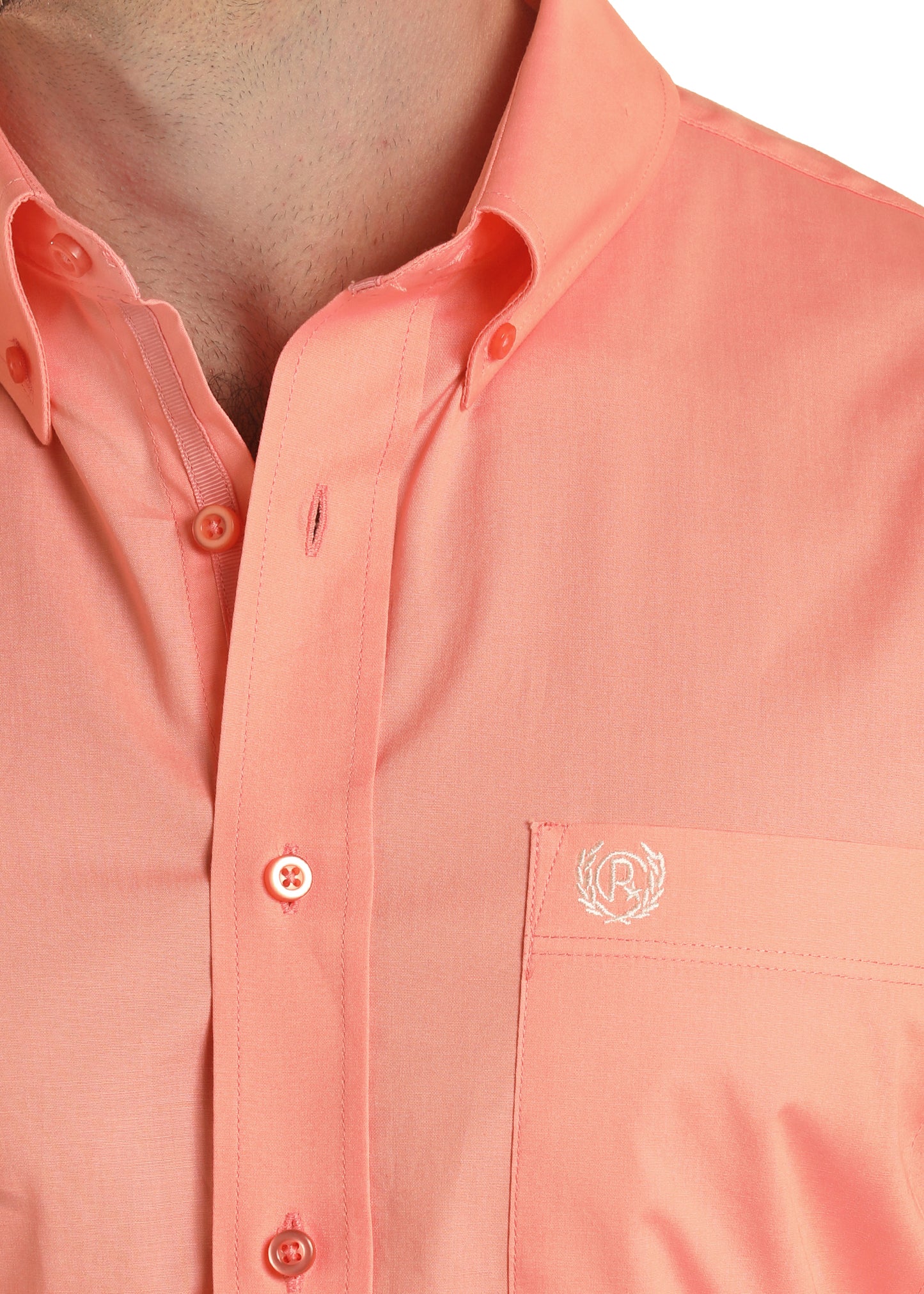 Panhandle Melon Regular Fit Solid Button Down Shirt