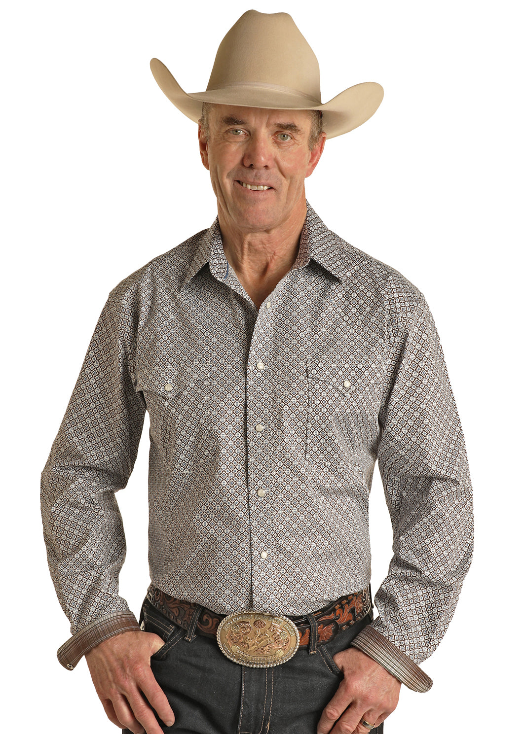 Panhandle Men's Brown Snap Western Shirt