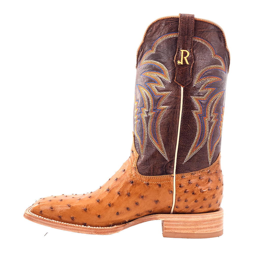R. Watson Antique Saddle Bruciato Full Quill Ostrich Boot