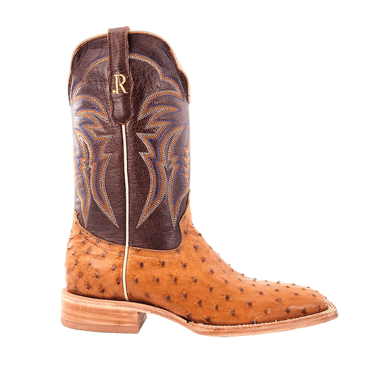 R. Watson Antique Saddle Bruciato Full Quill Ostrich Boot