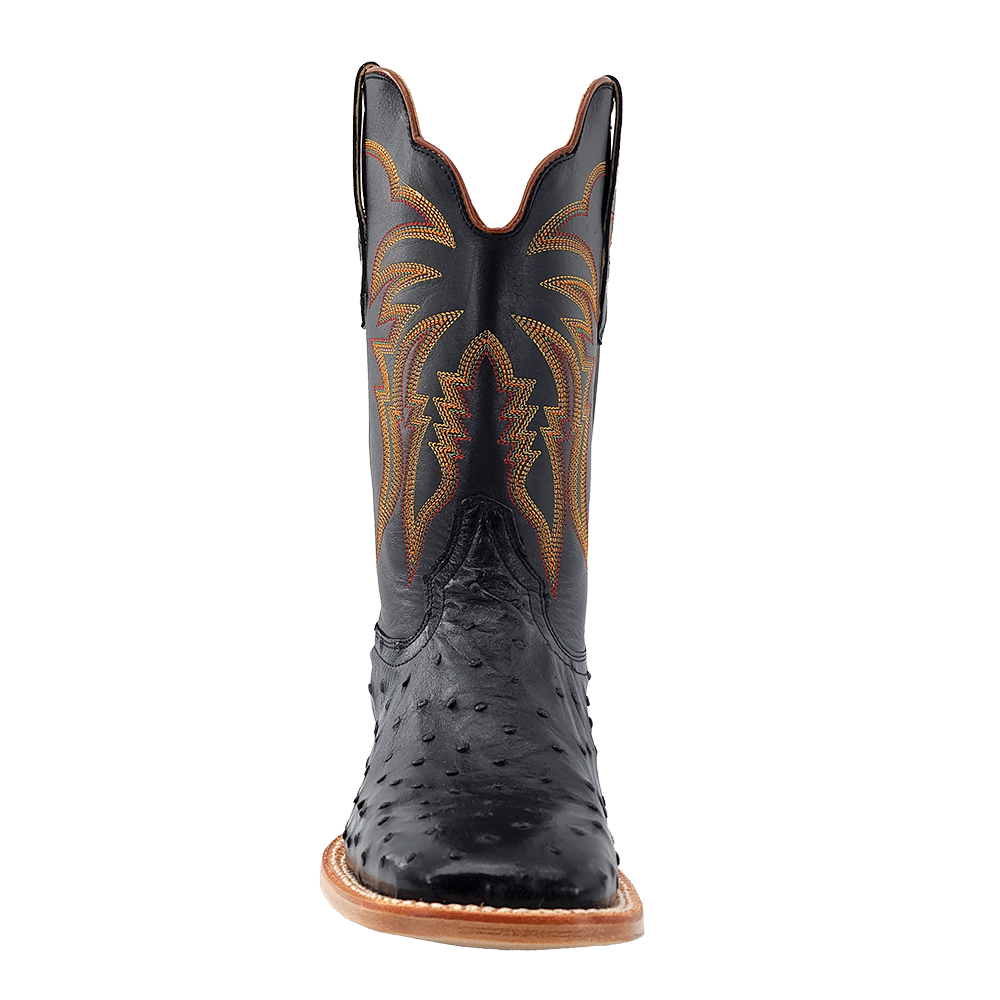 R. Watson Black Full Quill Ostrich Boot