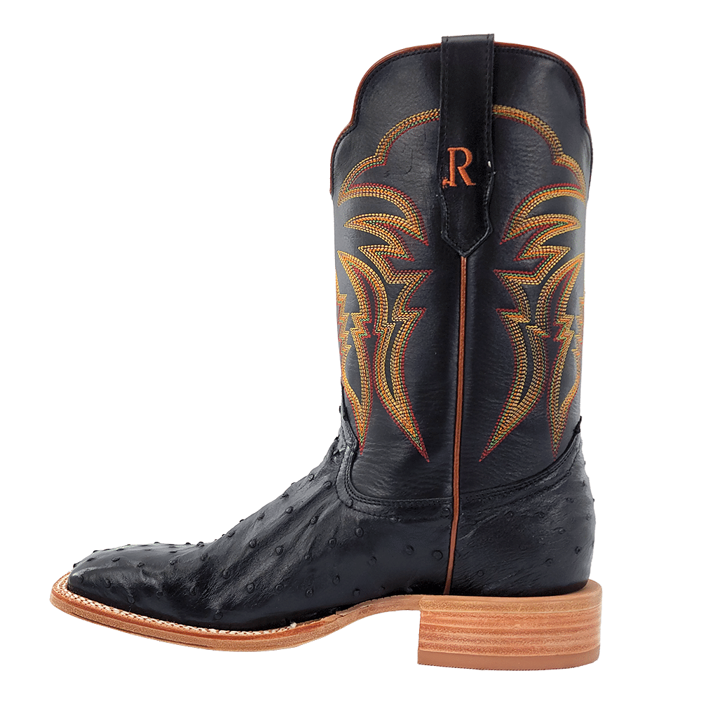 R. Watson Black Full Quill Ostrich Boot