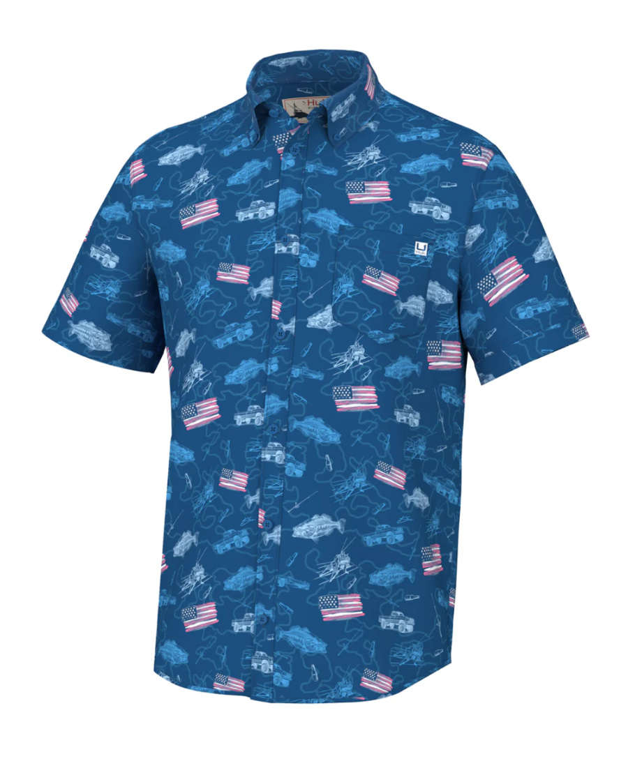 Huk Kona Fish and Flags Button-Down Shirt – Cowboy Headquarters