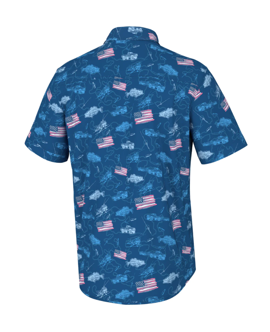 Huk Kona Fish and Flags Button-Down Shirt