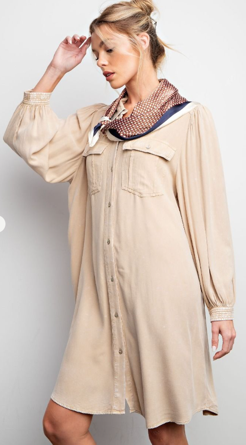 Khaki LS Button Down Shirt