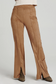 Womens Fallon Flare Suade Pant Walnut