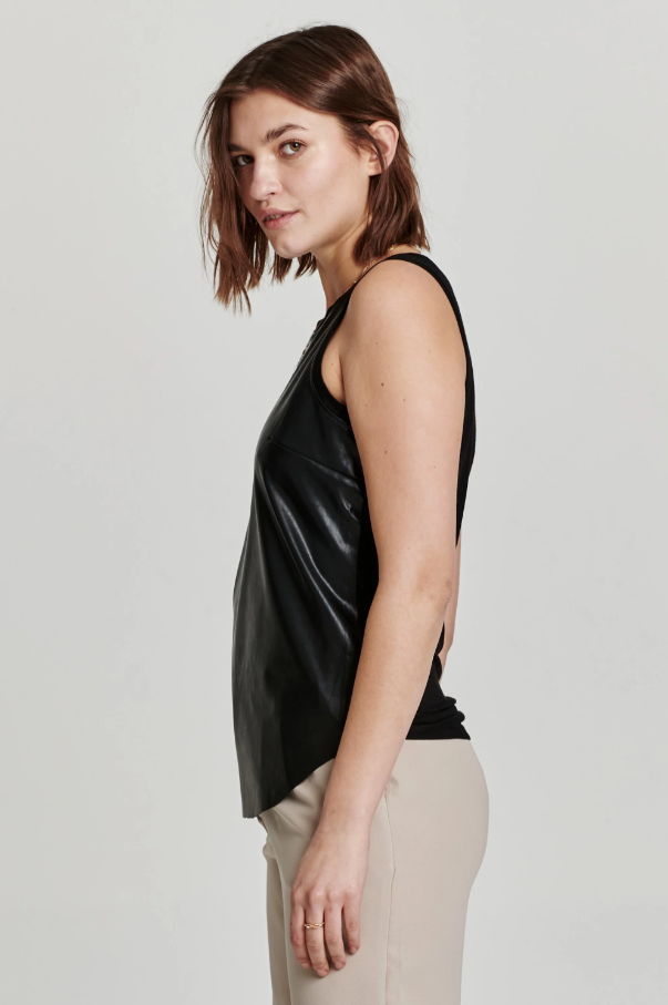 Carmela Tank Black Vegan Leather