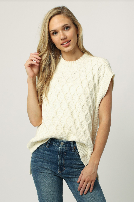 Dear John Briana Sweater Vest - Cream