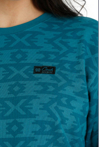 Cinch Teal Pullover