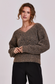 Copper Metallic Textured Yarn Sweater